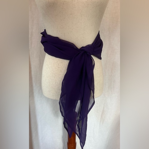Purple Chiffon Sheer XL Scarf - Picture 4 of 5